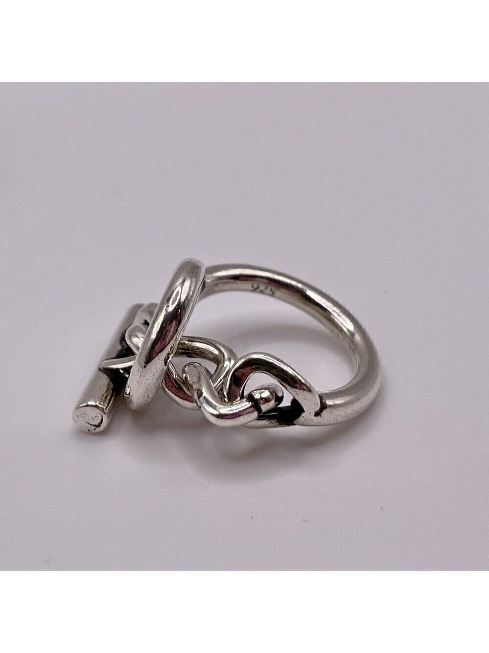 925 Sterling Stamped Loop and Toggle Adjustable Boho Ring #1309 - Picture 10 of 12